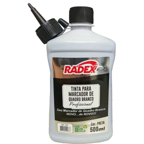 Tinta para Marcador de Quadro Branco Preto 500ml 1 UN Radex
