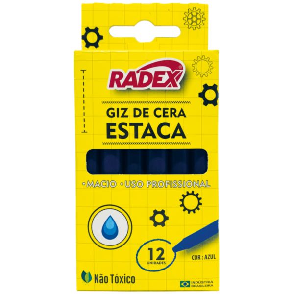 Giz de Cera Estaca Azul 12 UN Radax