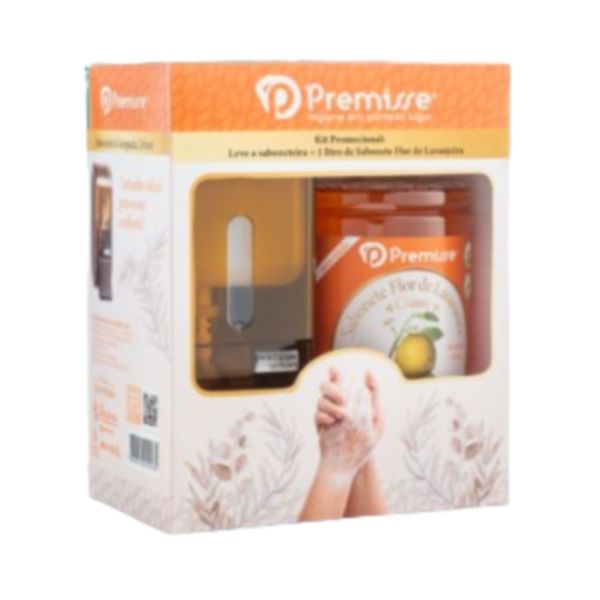 Kit Saboneteira e Sabonete Liquido Flor de Laranjeira 1 UN Marrom Prem