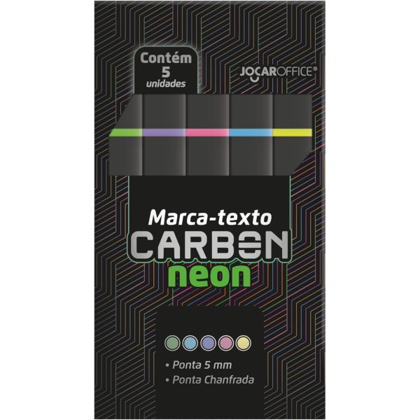 Pincel Marca Texto Carbon Neon 5 Cores Sortidas 94111 1 UN Leo & Leo