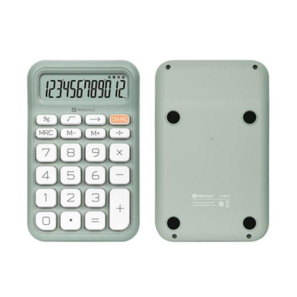 Calculadora de Mesa 12 Dígitos Verde PC130GN 1 UN Procalc