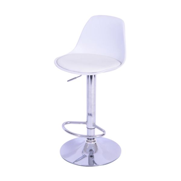 Banqueta Joly Base Cromada Branca OR-6610 1 UN Or Design
