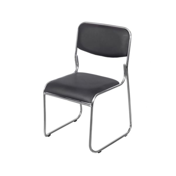 Cadeira Office Fixa PU Estrutura Cromada Preto OR-3328 1 UN Or Design