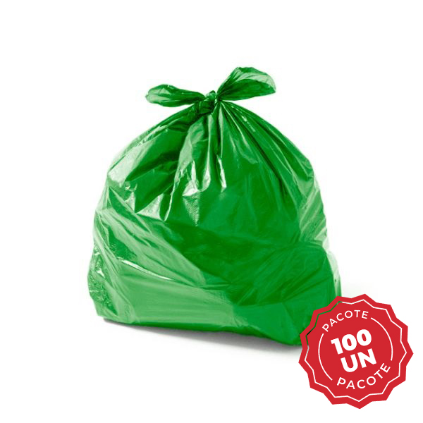 Saco de Lixo 60L Verde 58x76cm PT 100 UN Poliplast