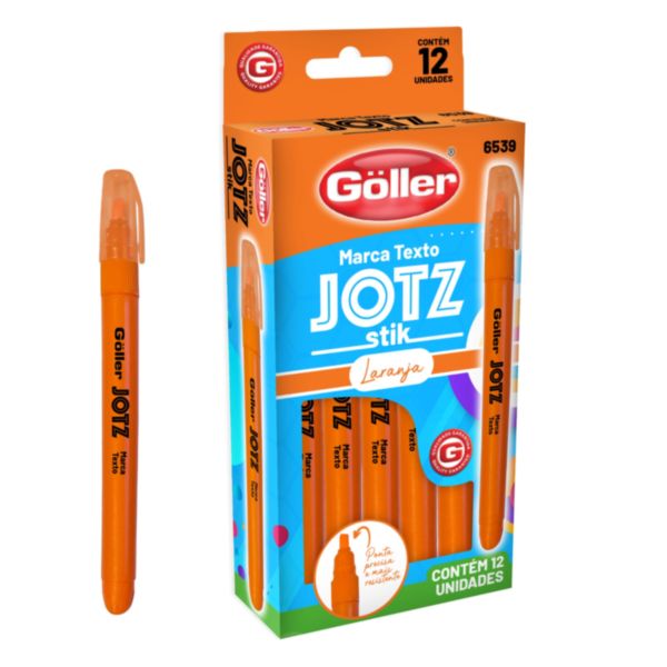 Pincel Marca Texto Laranja Caixa com 12 UN Goller
