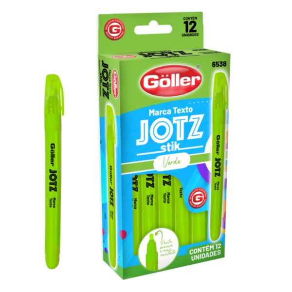 Pincel Marca Texto Verde Caixa com 12 UN Goller