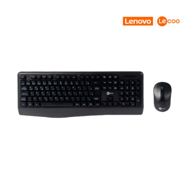Kit Teclado e Mouse Sem Fio KW204  Preto 1 UN Lecoo
