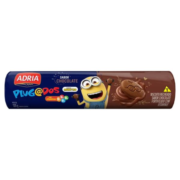 Biscoito Recheado Plugado Chocolate 120g 1 UN Adria