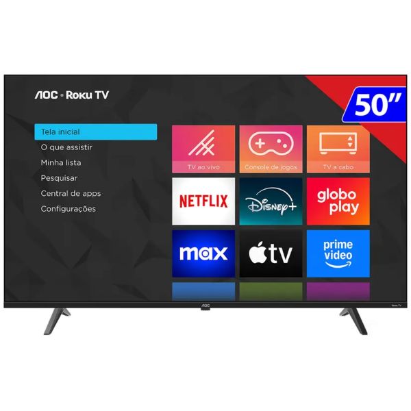 Smart TV 50'' LED Roku 4k Wi-fi 50U7045 1 UN AOC