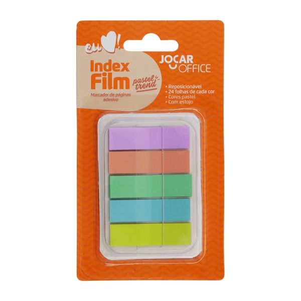 Marcador de Página Adesivo 5 Cores Pasteis 45x12mm 120 Folhas PT 1 UN