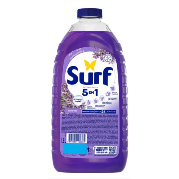 Lava Roupas Líquido 1,8L Lavanda 1 UN Surf