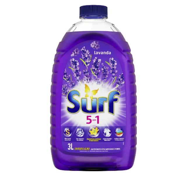 Lava Roupas Líquido Lavanda 3L 1 UN Surf