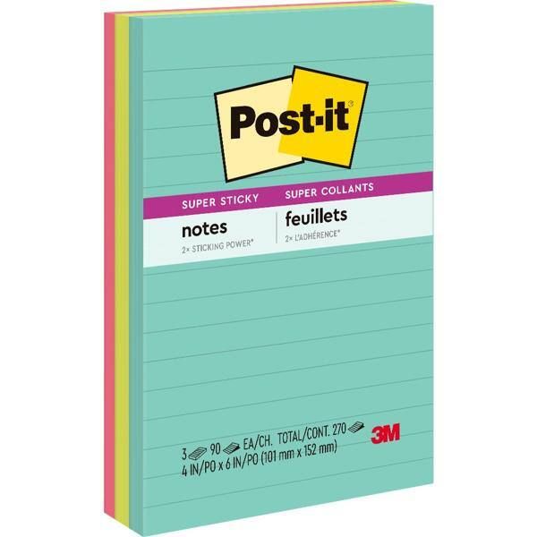 Bloco Adesivo Pautado 101x152mm 3 UN 270 FL Post-it