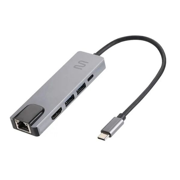 Hub Dock USB-C 5 em 1 com HDMI 4K RJ45 Ethernet USB 3.0 e Power Delive