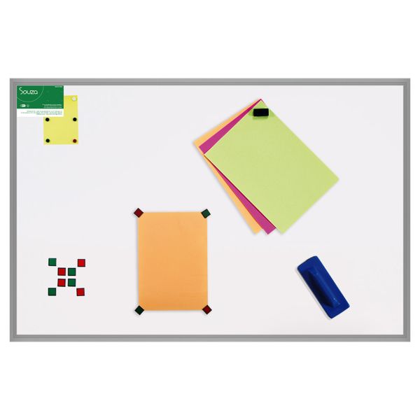 Quadro Branco Magnético 90 x 60cm Moldura Alumínio Pop 1093 1 UN Souza