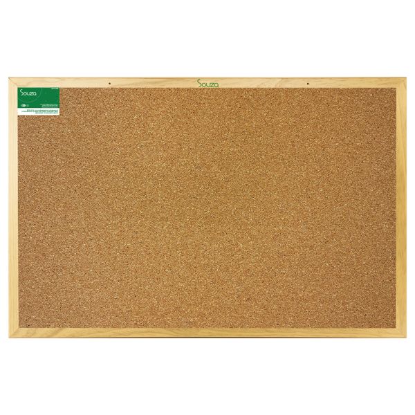 Quadro de Aviso Cortiça 90 x 60cm Moldura de Madeira 1140 1 UN Souza