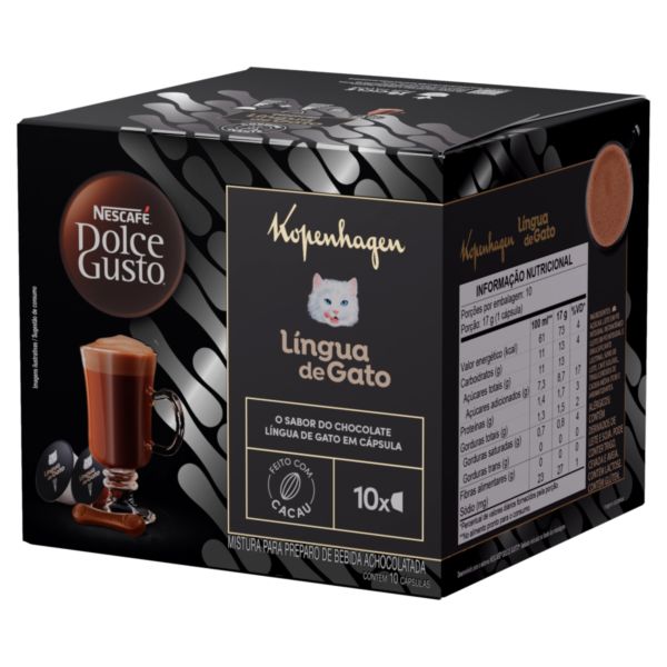 Capsula de Achocolatado Língua de Gato 162g 10 UN Nescafé Dolce Gusto