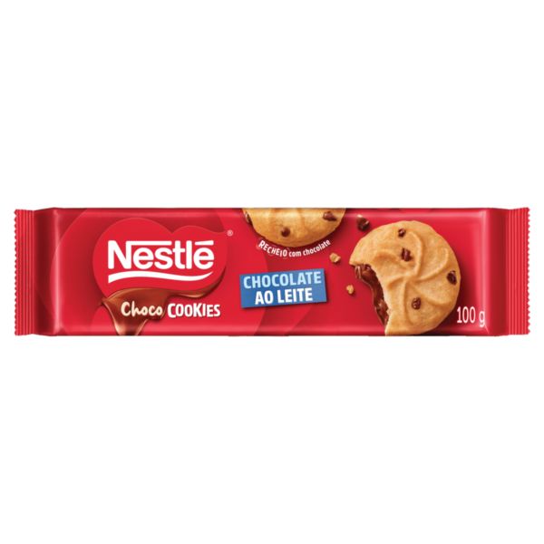 Cookies com Gotas de Chocolate Recheio Chocolate ao Leite 100g 1 UN Ne