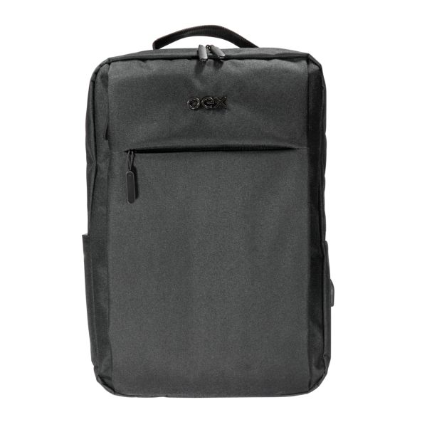 Mochila Executive em Poliéster Entrada para USB Preto 1 UN OEX
