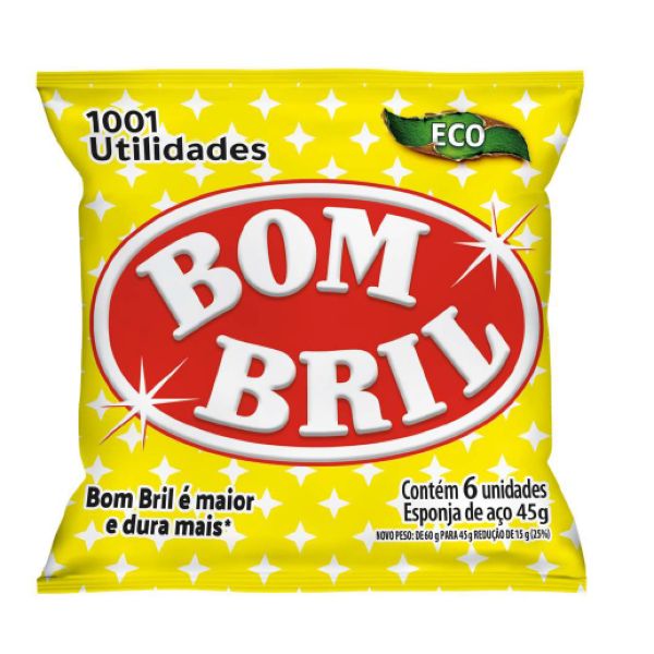 Esponja de Aço PT 6 UN Bombril