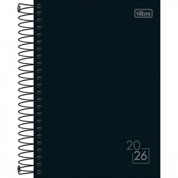 Agenda 2026 Espiral Spice Preta 14 x 20cm 160 FL 1 UN Tilibra