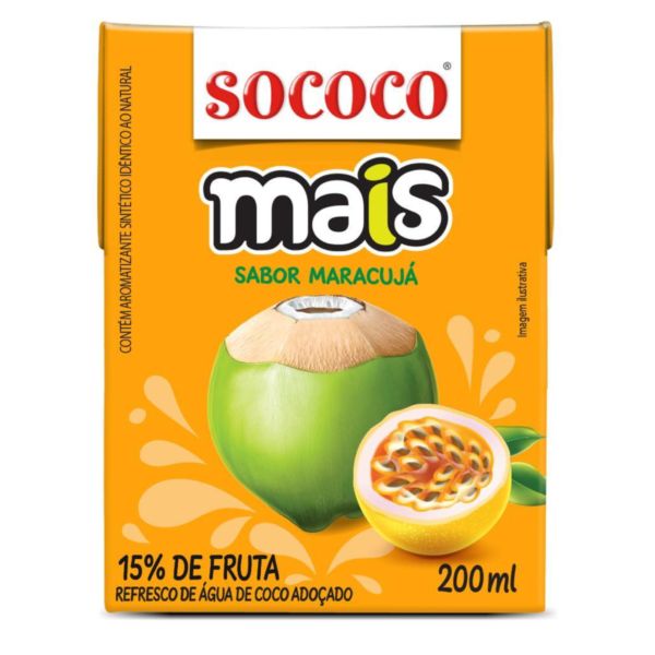 Água DE Coco Maracujá 200ml 1 UN Mais Coco