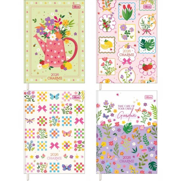 Agenda 2026 Costurada Charme Capas Sortidas 12,3 x 16,6cm 176 FL 1 UN