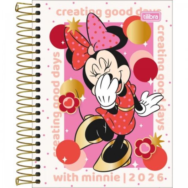 Agenda Espiral 2026 Tilibra Minnie Capas Sortidas 11,7 x 16,4cm 176 FL