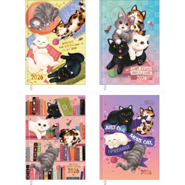 Agenda 2026 Costurada Purrfect Capas Sortidas 10,5 x 14,8cm 176 FL 1 U