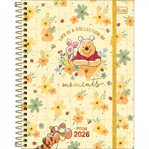 Planner 2026 Espiral Pooh Capas Sortidas 17,7 x 24cm 80 FL 1 UN Tilibr