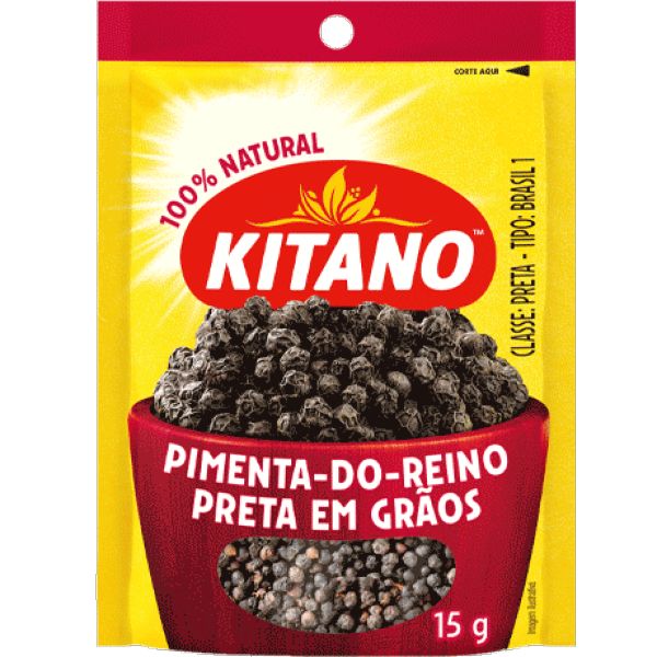 Pimenta do Reino Preta em Grãos 15g 1 UN Kitano