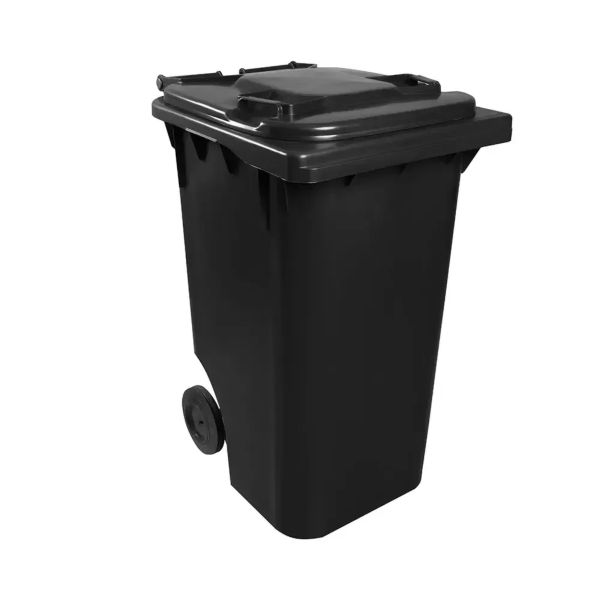 Lixeira Plástica JSN Carrinho 240L Preto 1 UN