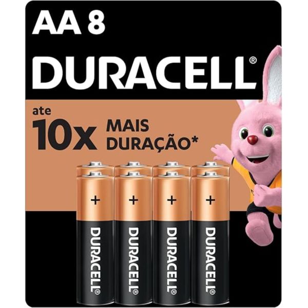 Pilha Alcalina Pequena AA CL 8 UN Duracell