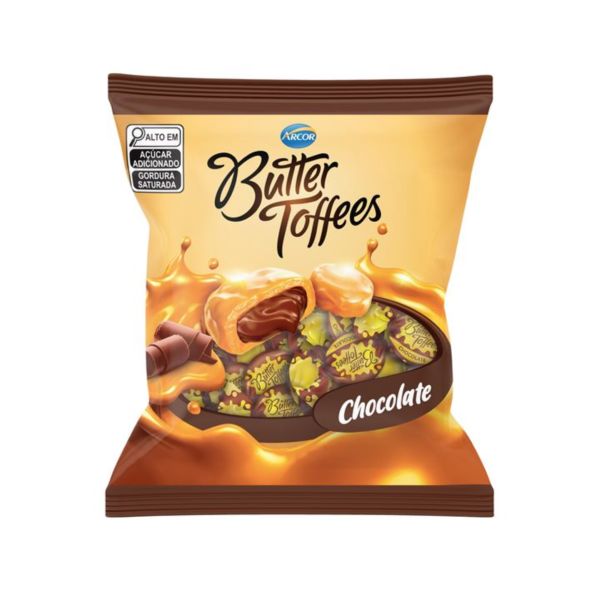 Bala de Chocolate Butter Toffees PT 400g Arcor