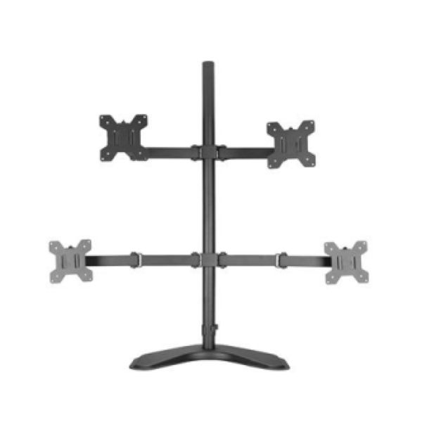 Suporte para 4 Monitores Base Ajustável de 10