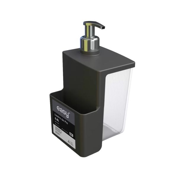 Porta Detergente com Pump 500ml Cromado 1 UN Plásticos MB