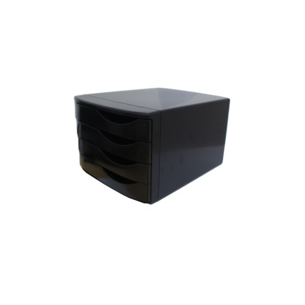 Gaveteiro com 4 Gavetas Preto 21,3x30x37,5cm 1 UN Maxcril