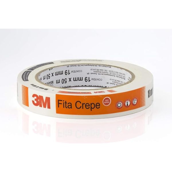 Fita Crepe Branca 19mmx50m 1 UN 3M