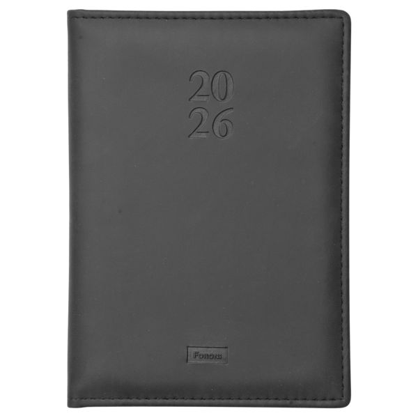 Agenda 2026 Costurada Capri Preta 13,5 x 19,2cm 176 FL 1 UN Foroni