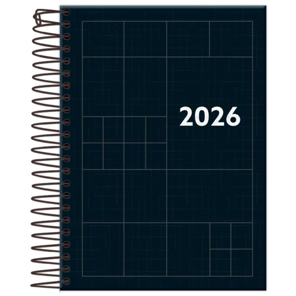 Agenda 2026 Espiral Compacta Preta 12,3 x 17cm 176 FL 1 UN Foroni