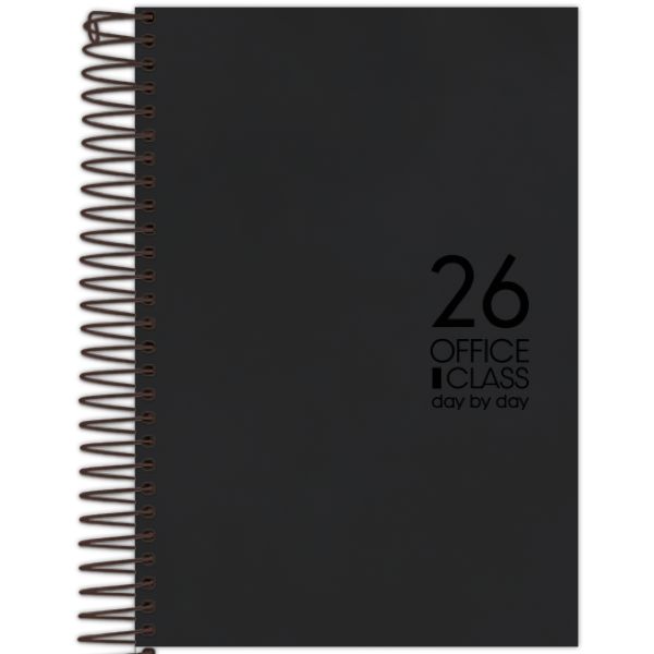 Agenda 2026 Espiral Office Class Day By Day Preta 13 x 18,8cm 200 FL 1