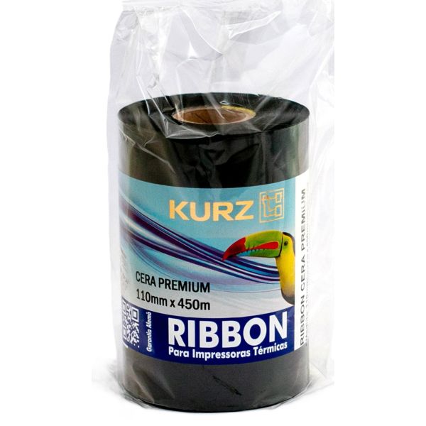Ribbon Cera Premium para Impressora Térmica 110mmx450m 1 UN Kurz