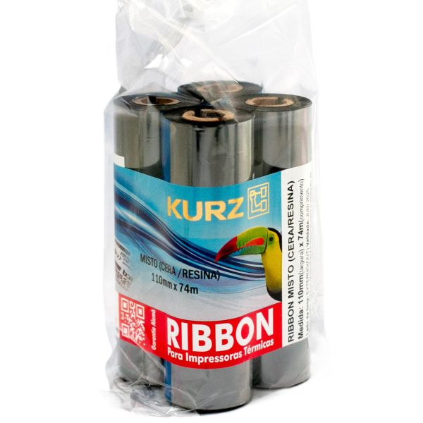 Ribbon Misto (Cera-Resina) para Impressora Térmica 110mmx74m PT 4 UN K