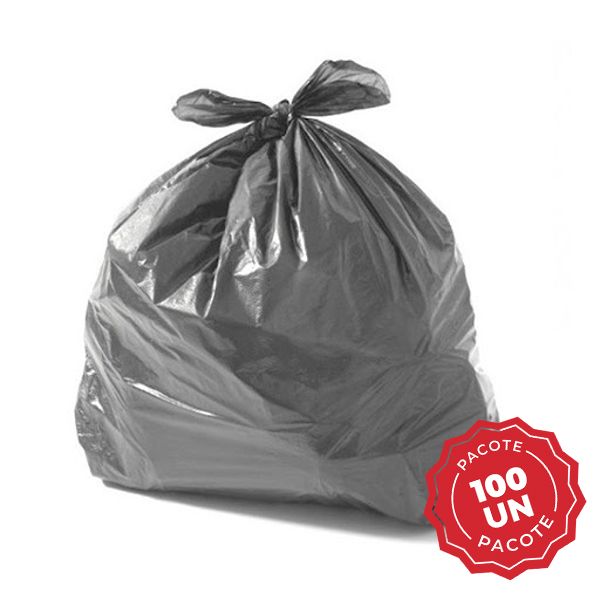 Saco de Lixo Reforçado 300L Cinza 110x130cm PT 100 UN Plastjoia