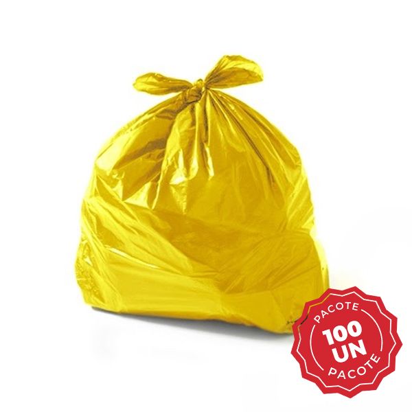 Saco de Lixo Reforçado 300L Amarelo 110x130cm PT 100 UN Plastjoia