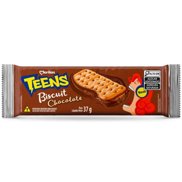 Biscoito Teens Chocolate 37g 1 UN Marilan
