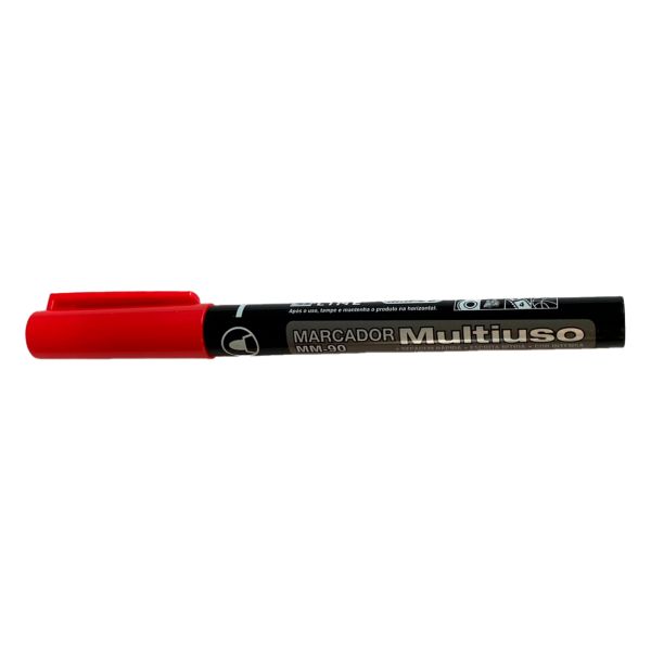 Pincel Marcador Permanente 2,0mm Vermelho 1 UN Grampline