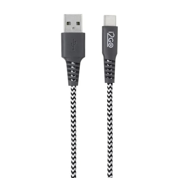 Cabo USB-C Nylon 1,5m Preto 1 UN I2GO