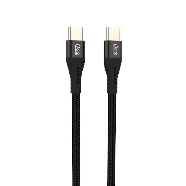 Cabo USB-C + USB-C Nylon 2m Preto 1 UN I2GO