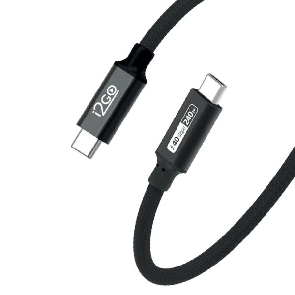 Cabo Braid USB-C Nylon 1,2 Preto 1 UN i2GO